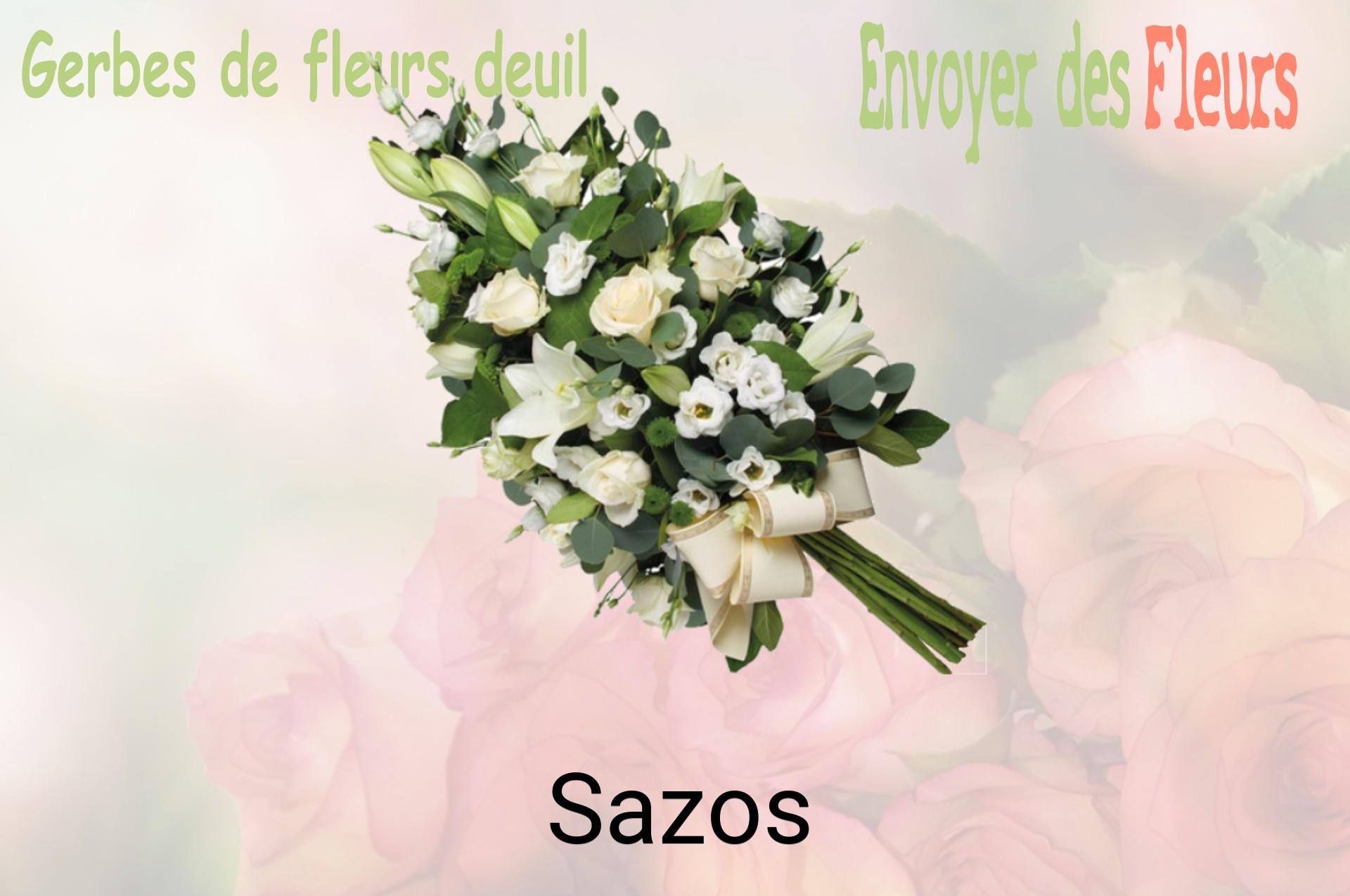 Gerbe de fleurs de deuil livrée à Sazos